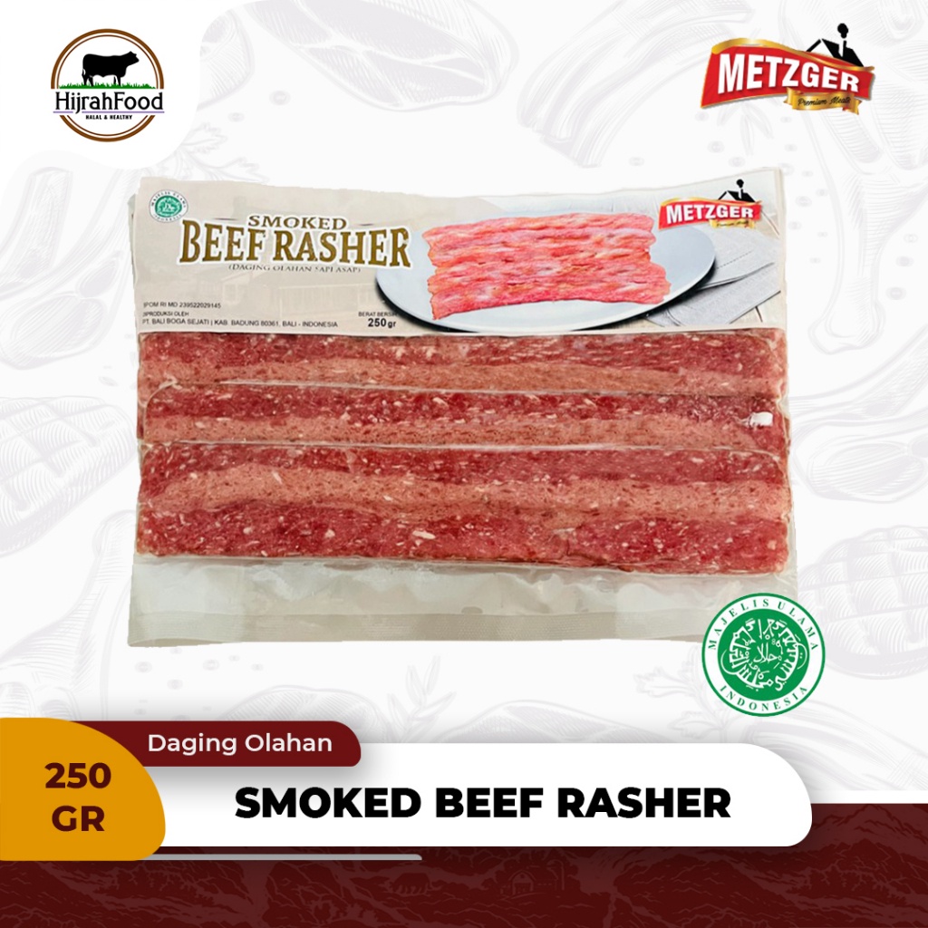 Jual Metzger Smoked Beef Rasher | Daging Bacon Sapi Asap | Shopee Indonesia
