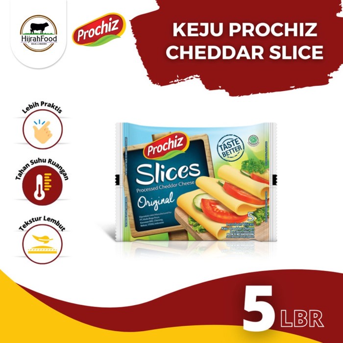 Jual Prochiz Cheddar Slice Cheese - Keju Cheddar Slice 5s | Shopee ...