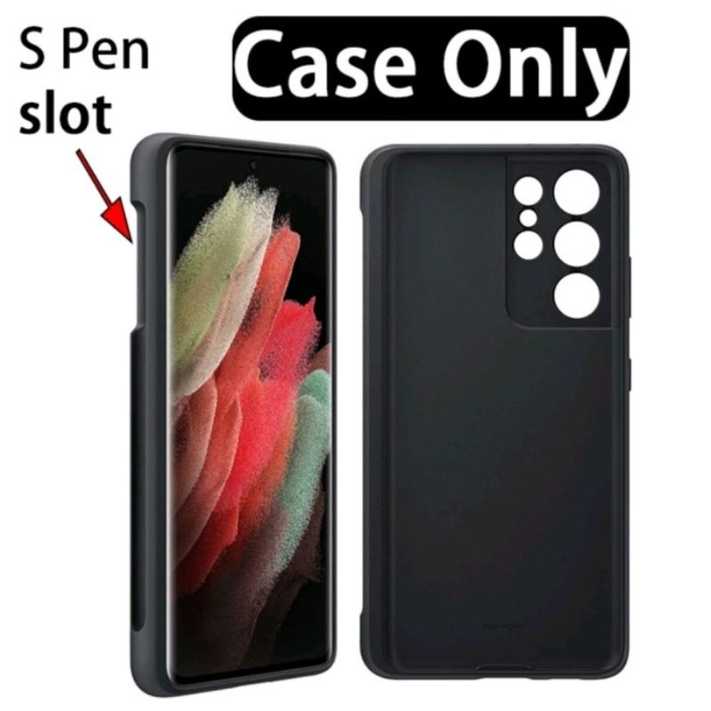 Phone Case Galaxy S21 Ultra Silicone Cover With S Pen Pen Holder