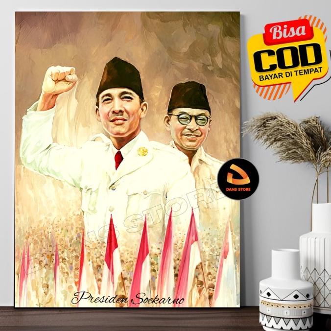 Jual Poster Lukisan Soekarno Hatta Pahlawan Nasional Sh1 Shopee Indonesia 9092