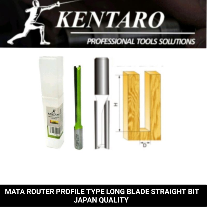Jual Kentaro mata router / profile type long blade straight bit as 1/4 ...