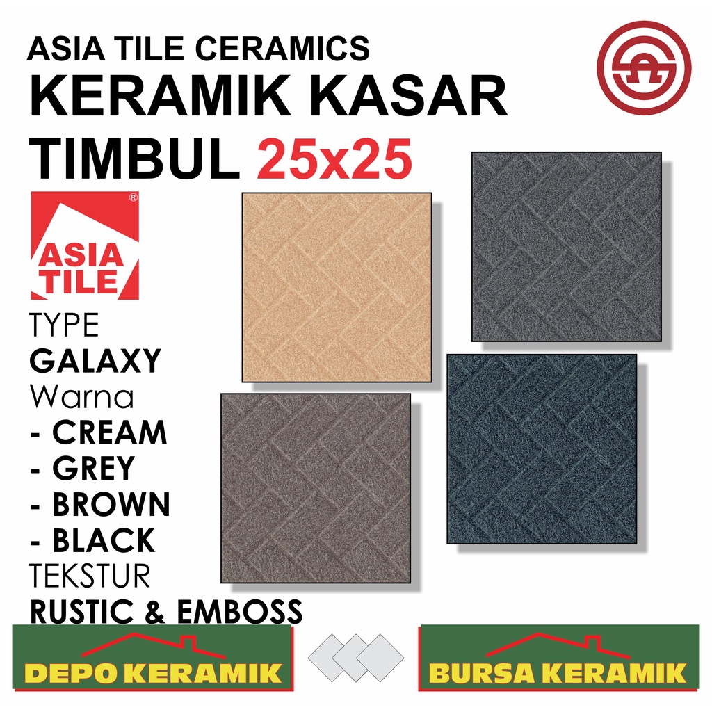 Jual Keramik Kasar 25x25 Galaxy Series Asia Tile Rusticandemboss