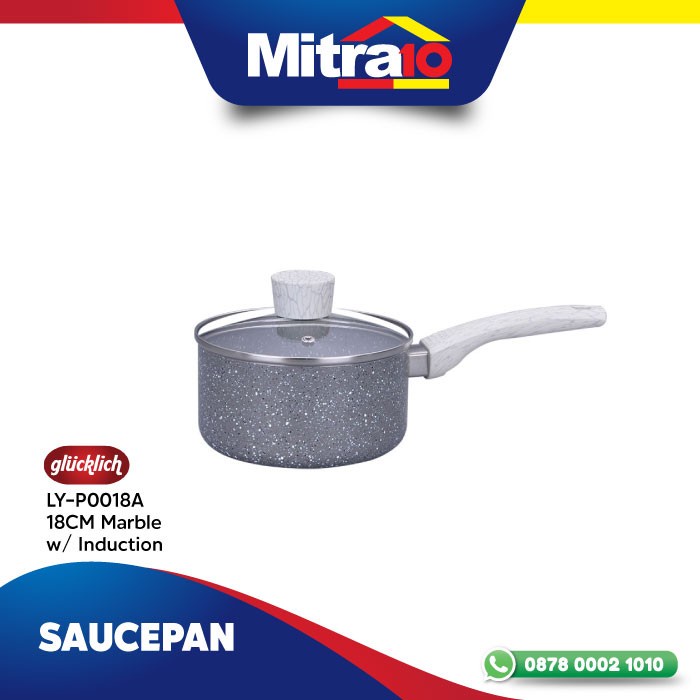 Jual Panci Induksi Glucklich Saucepan MRB w/Induction LYP0018A 18CM