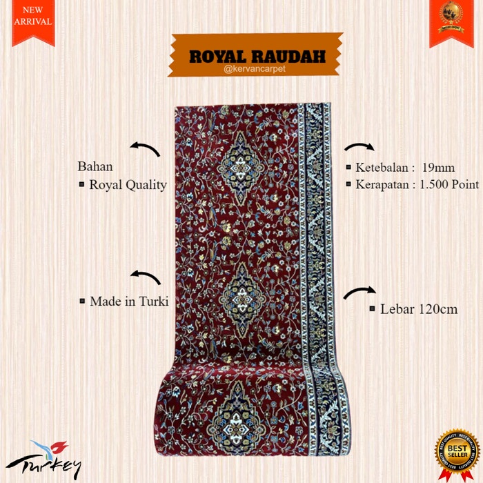Jual Karpet Masjid Turki Royal Raudah 6 Meter/Karpet Musholla Motif ...