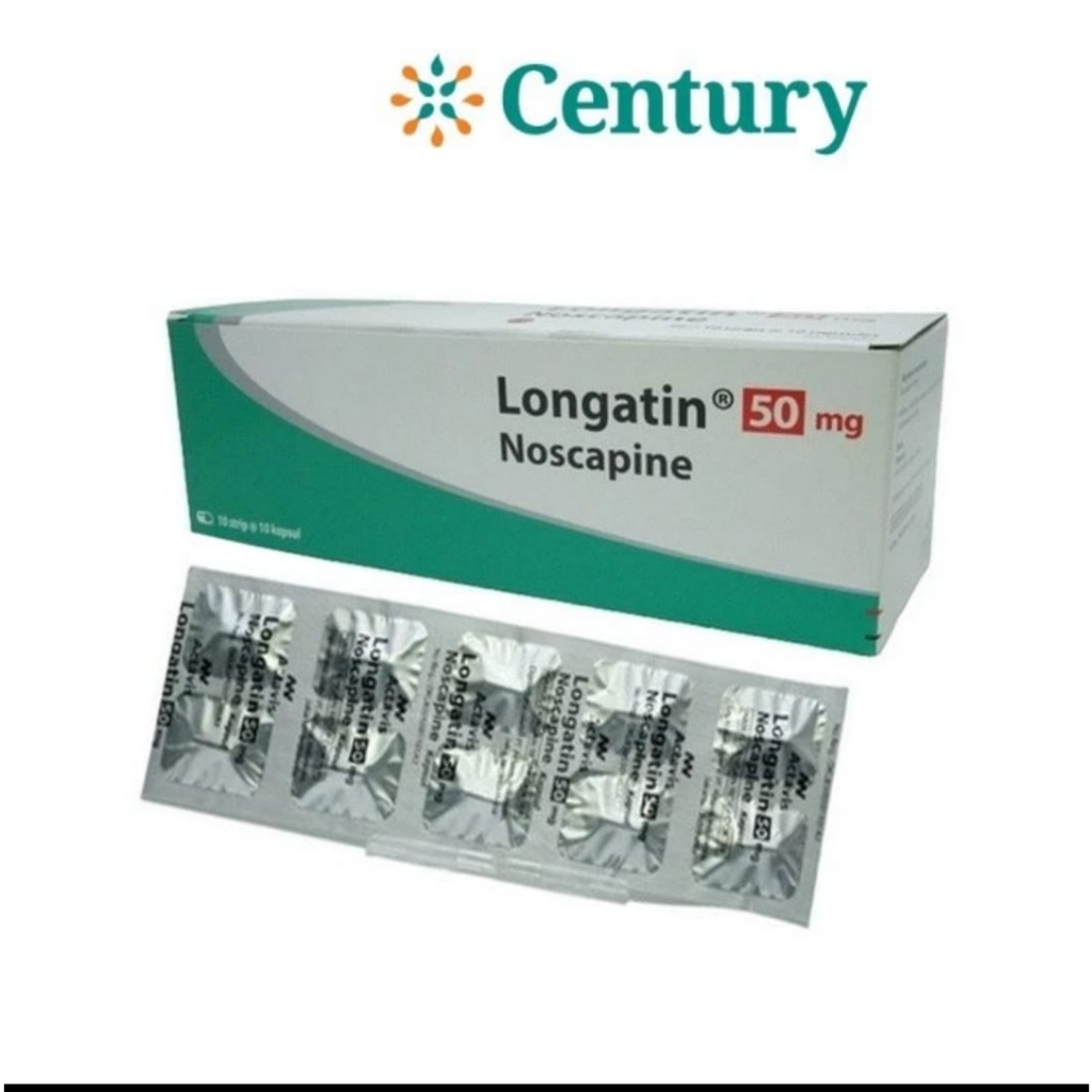 Jual LONGATIN 50MG 1 STRIP 10 KAPSUL/NOSCAPIN/BATUK KERING/LARINGITIS ...