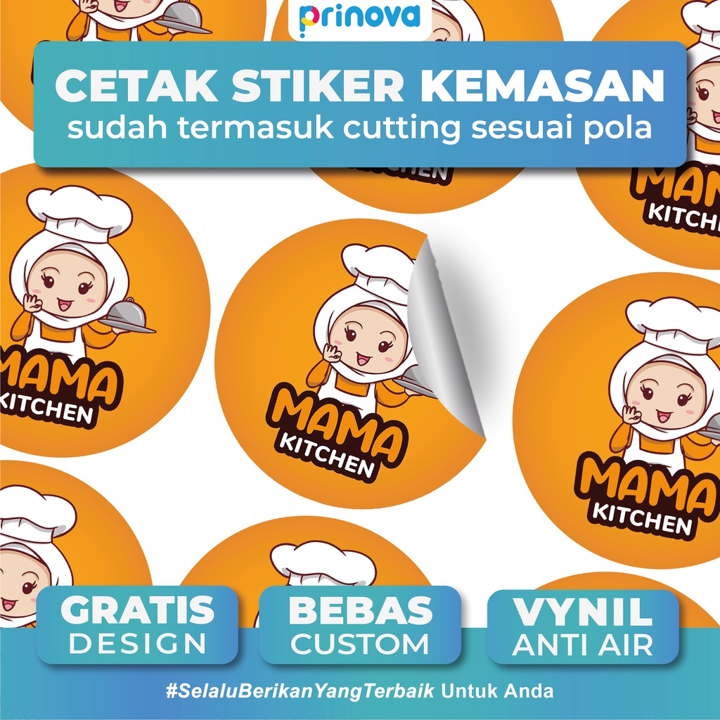 Jual Cetak Stiker Label Logo Kemasan Makanan Bentuk Custom Vynil ...