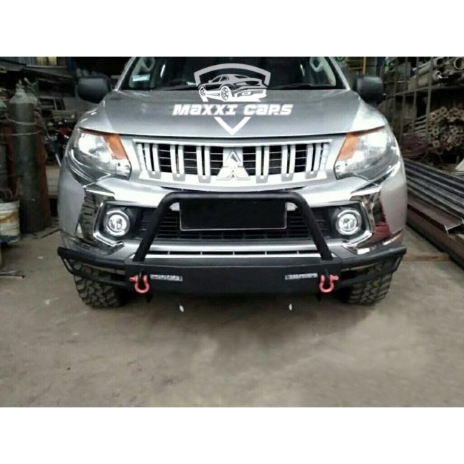 Jual Bumper Bamper Mobil Tanduk Depan Besi Led Overland Mitsubishi