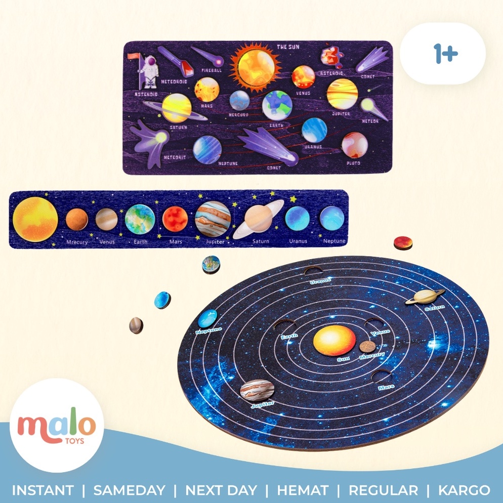 Jual MURAH MALOTOYS - Wooden Puzzle Solar System Planets Planet Puzzle ...