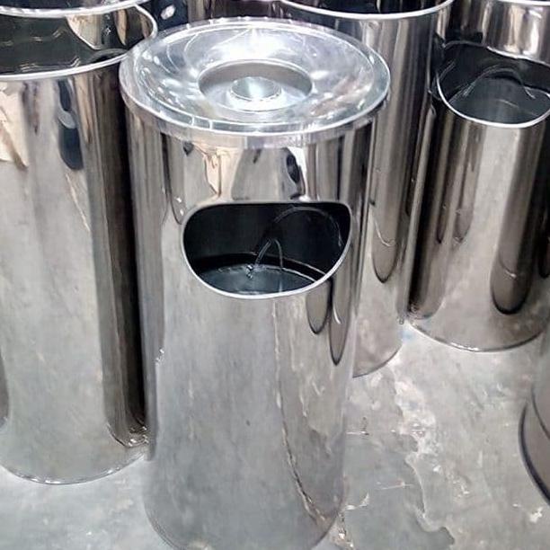 Jual Tempat Sampah Asbak Stainless Tinggi Tong Sampah Mall Hotel Ashtray Shopee Indonesia 0466