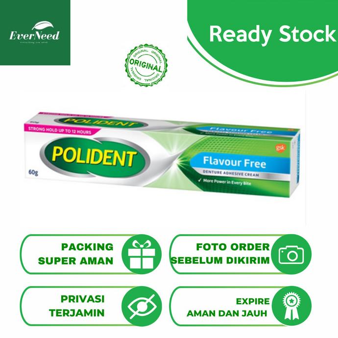 Jual Polydent 60 g lem gigi palsu FLAVOUR FREE ( WARNA PUTIH ) | Shopee ...