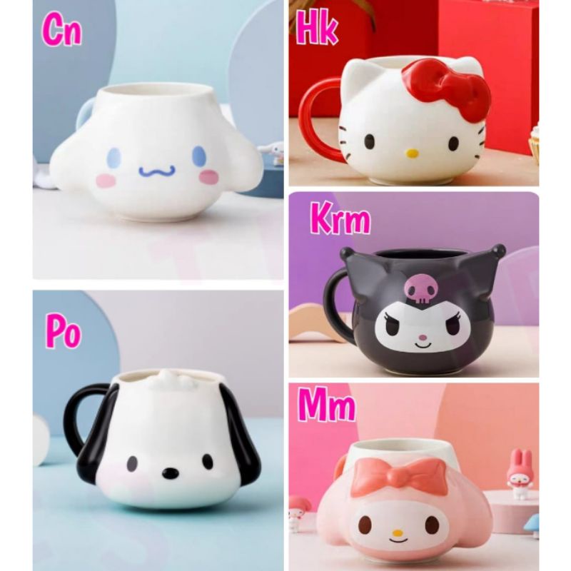 Jual Dc Mug Cangkir Gelas 3d Kuromi Cinnamoroll My Melody Hello Kitty Pochacco Head Ori Shopee 3700