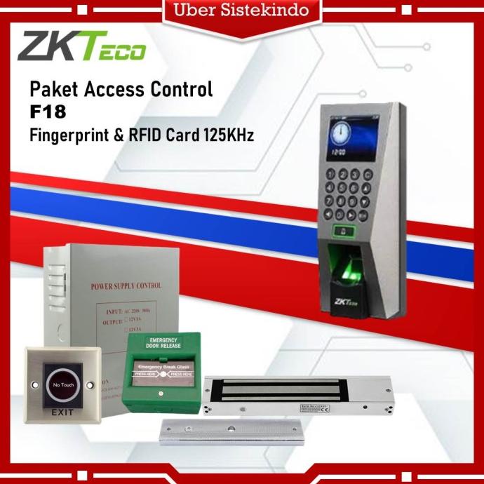 Jual Paket Access Door Fingerprint ZKTeco F18 Fingerprint Access