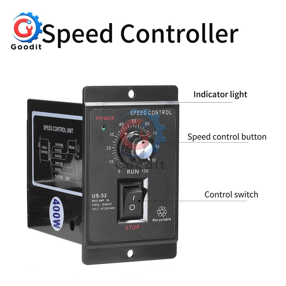 Jual &AC 400W 220V US-52 Motor Speed Controller Speed Pinpoint ...