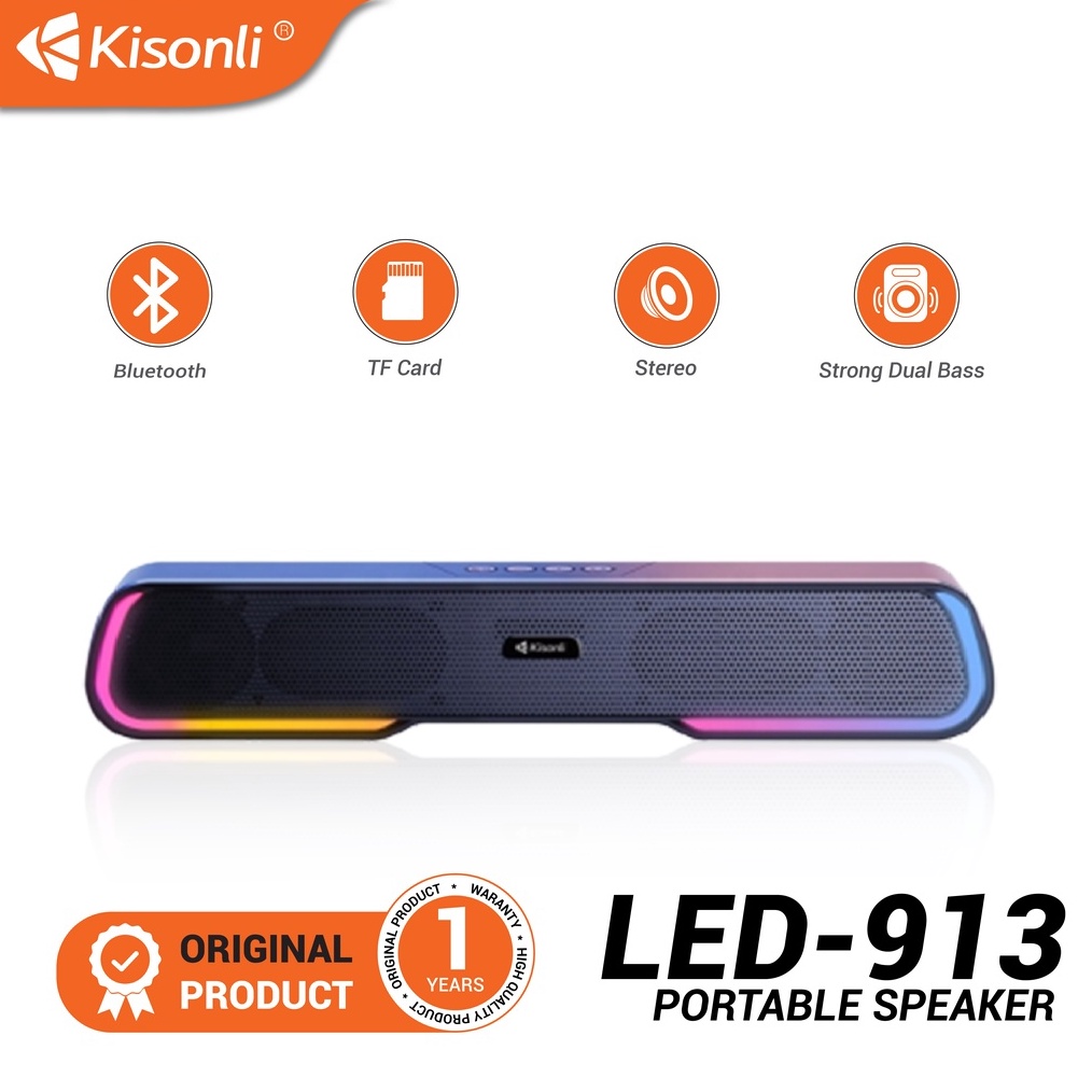 Jual KISONLI Speaker Portable Bluetooth LED-913 Stereo Bass Effect With ...