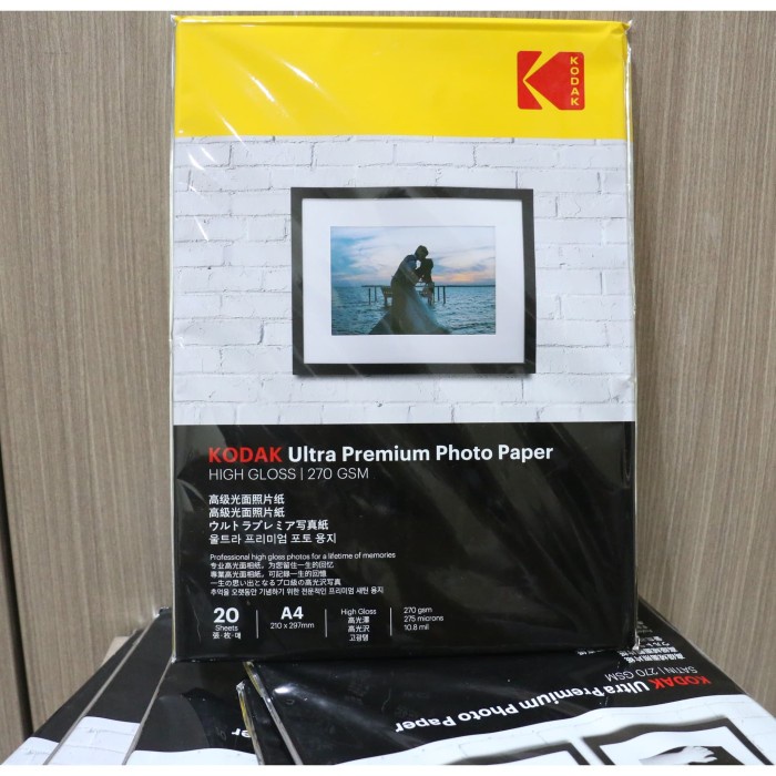 Jual Kodak Ultra Premium Photo Paper HIGH GLOSS 270GSM, A4 | Shopee