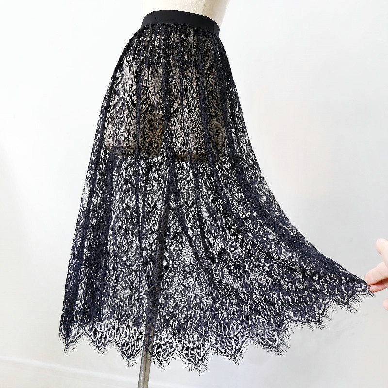 Jual ∈☃Rok Tulle Panjang Transparan Renda Jaring Seksi Wanita Rok Midi ...