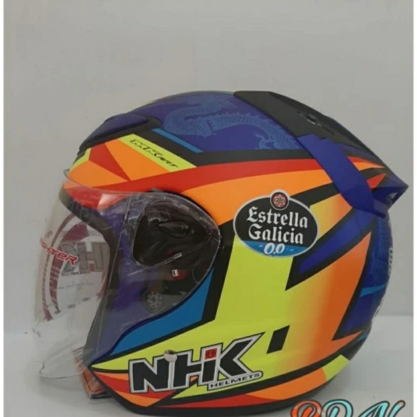 Jual HELM NHK R6 GP EDITION RYUSEI BLACK BLUE DOFF-HALF FACE-SNI ...