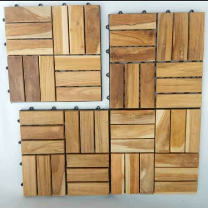 Jual Terlaris Lantai Decking Tile Kayu Jati X Cm Garden Tile Teak Shopee Indonesia