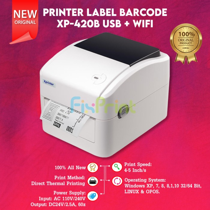 Jual PRINTER THERMAL XPRINTER XPD4601B CETAK LABEL PENGIRIMAN A6 / 110