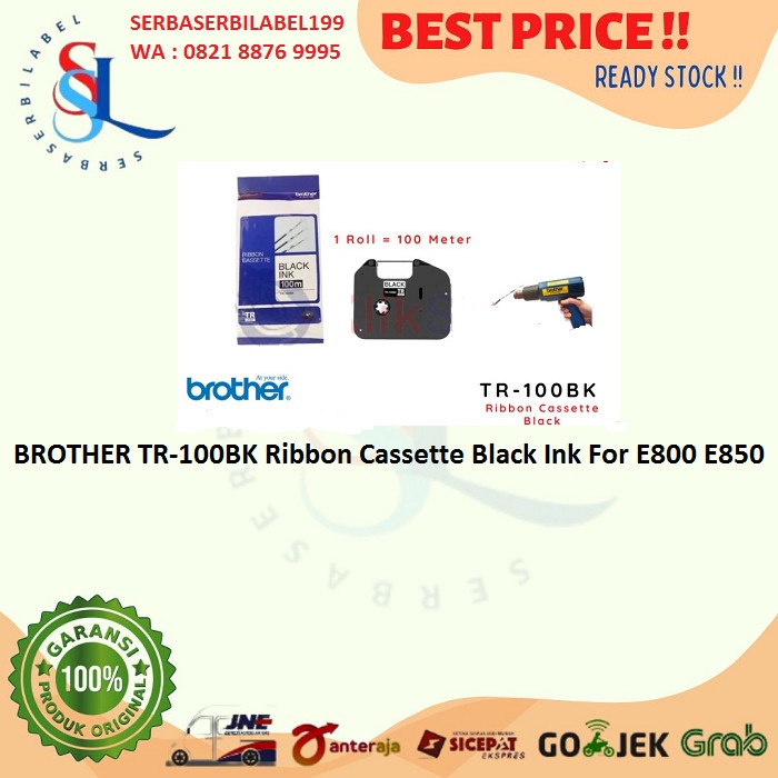 Jual BROTHER TR-100BK Ribbon Cassette Black Ink TR100 TR100BK For E800 ...