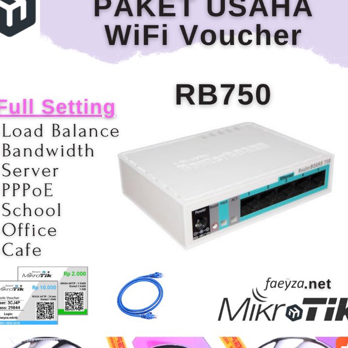 Jual New Mikrotik Rb750 Full Setting Voucher Hotspot Pppoe Rt Rw Net