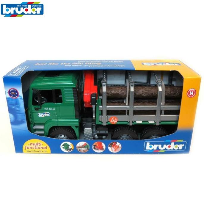 Jual BRUDER 2769 MAN TGA Timber Truck With Loading Crane and 3 Trunks ...