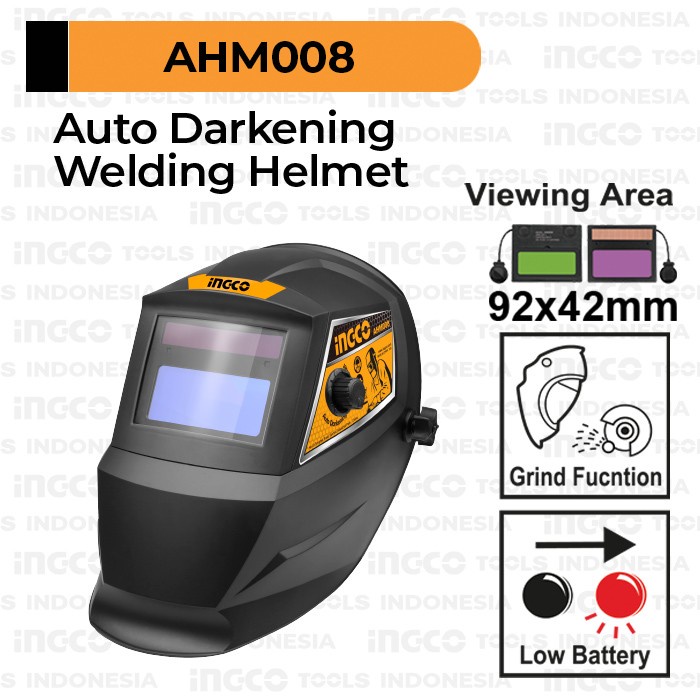 Jual ALAT KESELAMATAN AUTO-DARK WELDING MASK INGCO AHM008 - TOPENG ...