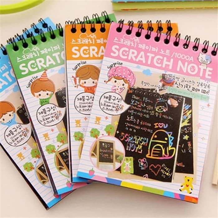 Jual Scratch Note Magic Buku Notes Gambar Tulis Grafiti Lukis Gores ...