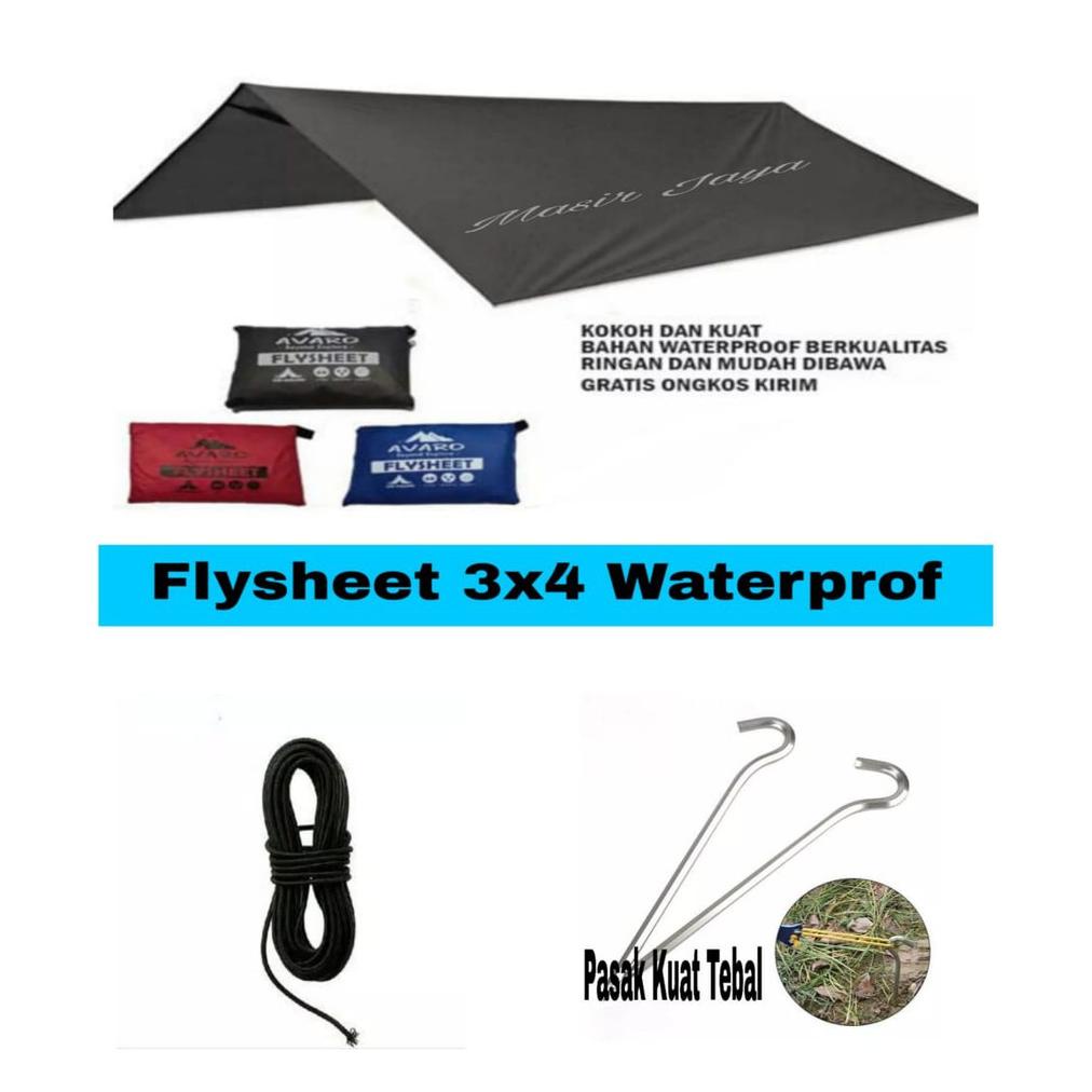 Jual Promo Flysheet Waterproff Tarptent 2X3 3X3 3X4 Flyshet Sudah