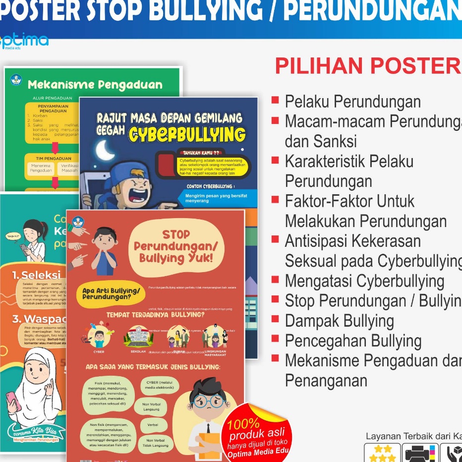 Jual WJGS7732 Terlaris Poster Stop Bullying Dan Perundungan BK Untuk SD ...