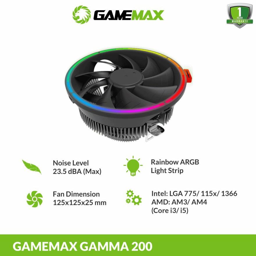 Jual GAMEMAX GAMMA 200 RAINBOW RGB CPU Cooler Shopee Indonesia