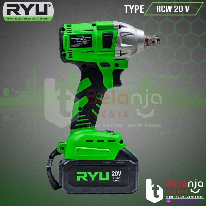 Jual RYU Cordless Impact Wrench RCW 20 V Pembuka Baut Baterai RCW20V ...