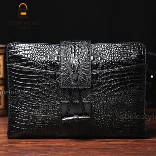 Jual Original Clutch Handbag PU Leather Tas Tangan Pria Wanita Casual Model  Kulit Buaya Crocodile Premium Import Hitam di lapak ori id