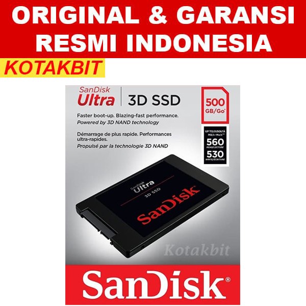 Jual Sandisk Ssd 3D Ultra 500Gb 500 Gb Ori Original Garansi Resmi