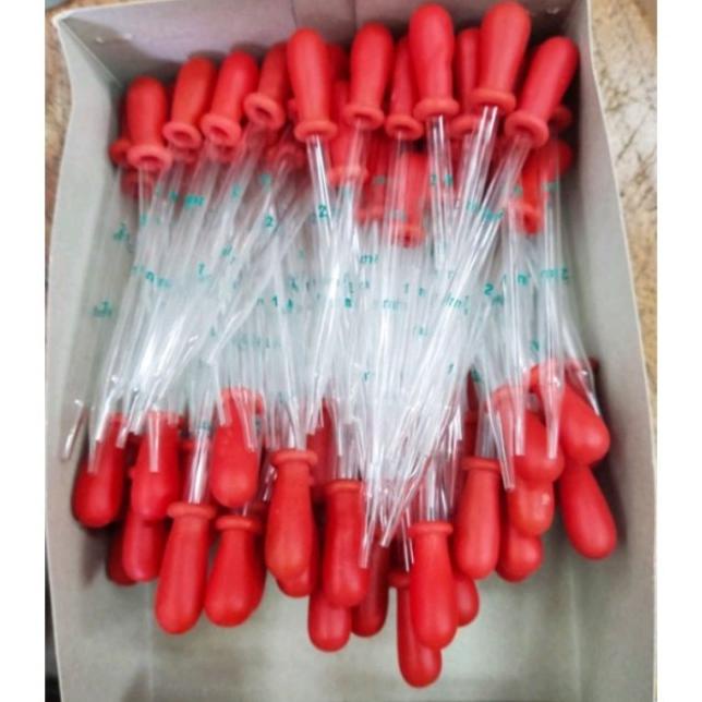 Jual Pipet Tetes Kaca Dot Merah Skala 2 Ml ( Per Box ) | Shopee Indonesia