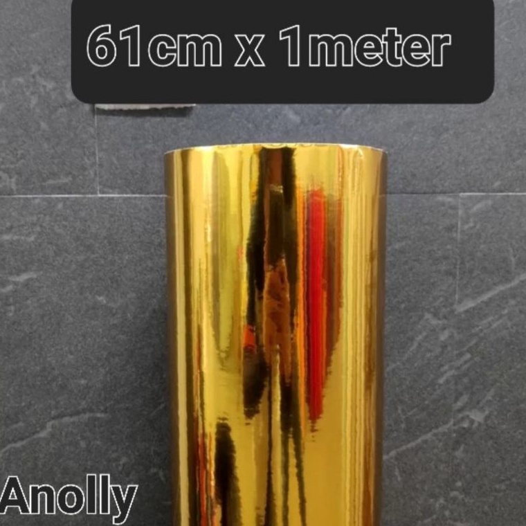 Jual eg Sticker Stiker Anolly 3001 Gold Chrome emas Chrome lebar 60cm ...