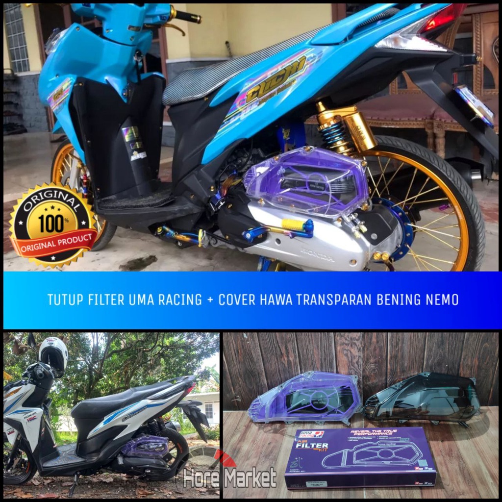 Jual TUTUP HAWA TRANSPARAN VARIO 125 150 OLD LED / NEW FILTER UMA ...