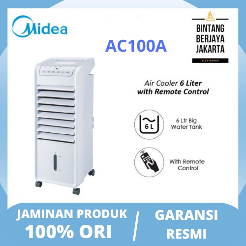 Jual Terlaris Midea Air Cooler Ac-100A 6 Liter Putih Penyejuk Ruangan ...