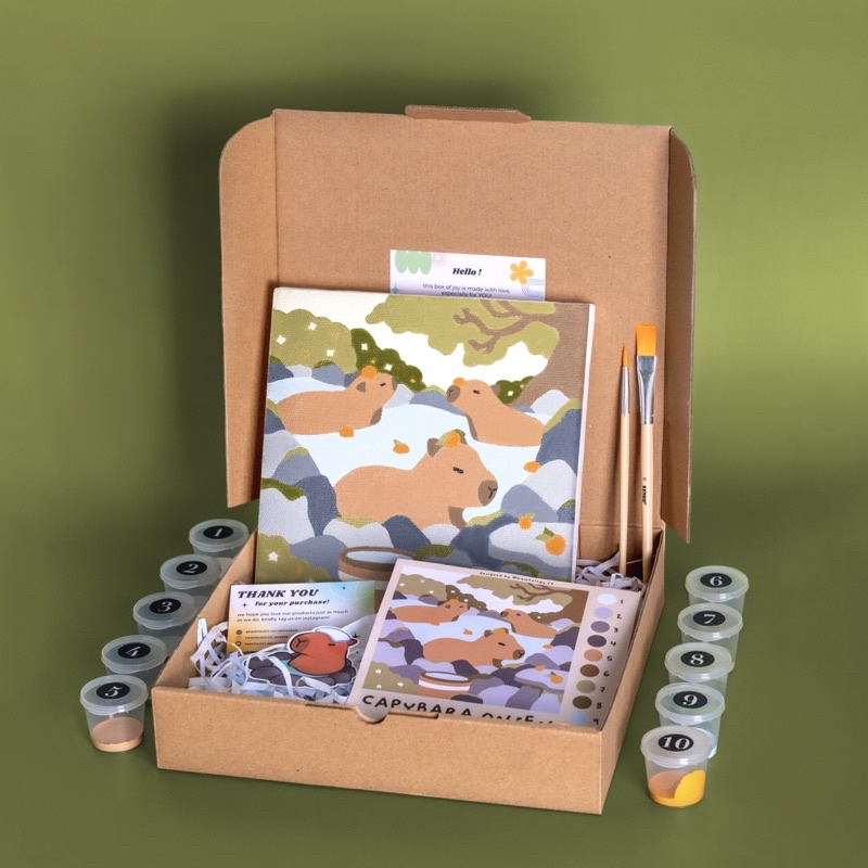 Jual Capybara Onsen Paint By Numbers Paintology.co DIY Painting
