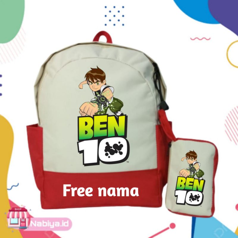 Jual TAS RANSEL BACKPACK ANAK SEKOLAH COSTUME GAMBAR BEN 10 FREE