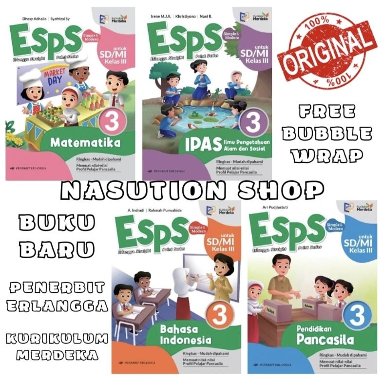 Jual Dijual Murah BUKU KURIKULUM MERDEKA KELAS SD PENERBIT ERLANGGA ORIGINAL ESPS IPAS