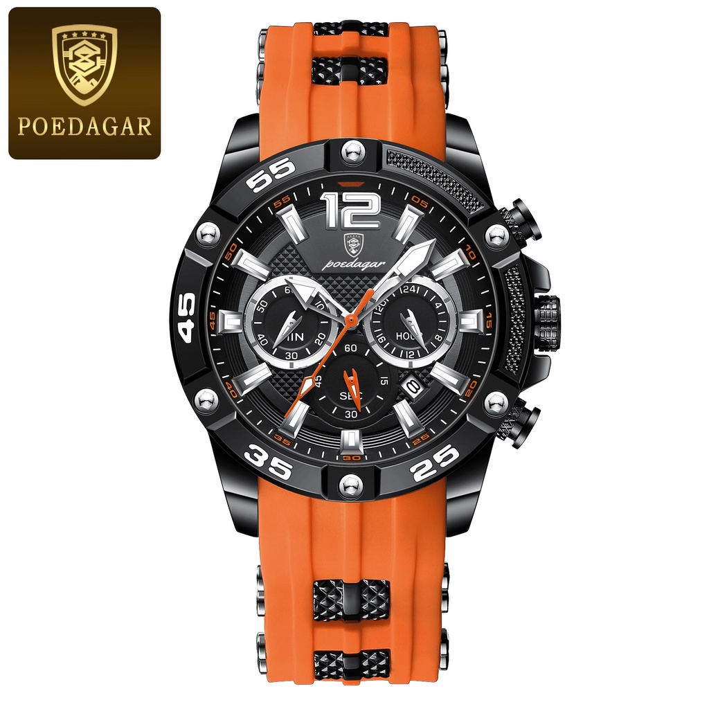 POEDAGAR Casual Men Watch Luxury Waterproof Luminous Chronograph Date Man  Wristwatch Military Quartz Men's Watches High Quality