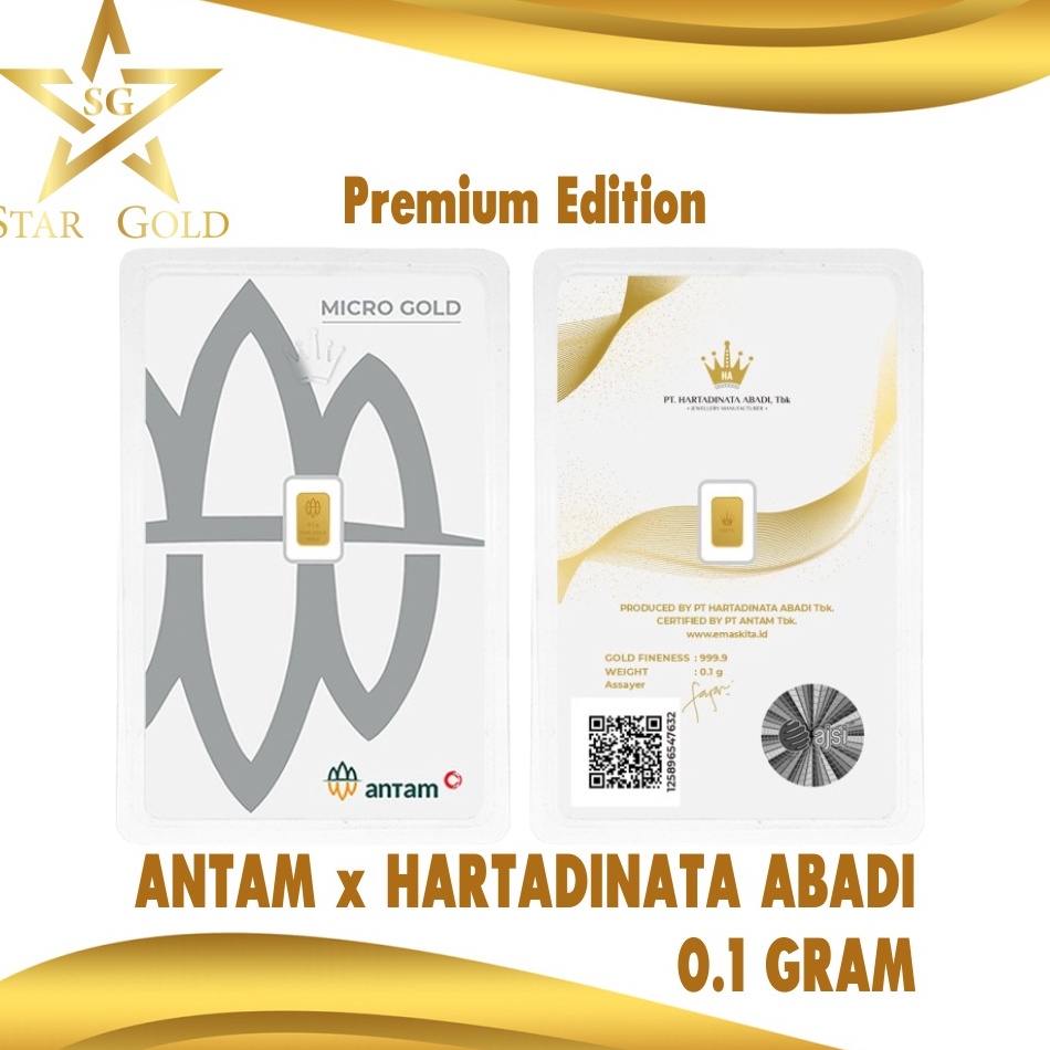 Jual Star Gold Logam Mulia Micro Gold Antam Hartadinata 01gram Premium Series Kode A59a 4328