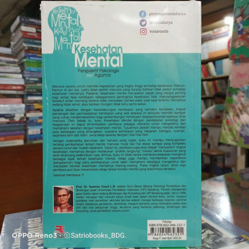 Jual Buku Kesehatan Mental.Perspektif Psikologi Dan Agama. Prof.Dr ...