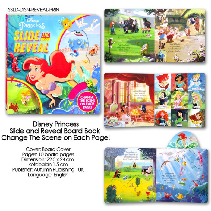 Jual PROMO!!! DISNEY PRINCESS SLIDE AND REVEAL BUKU CERITA PRINCESS ...
