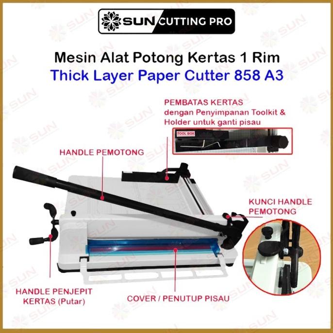 Jual Mesin Thick Layer Paper Cutter A3 858 Alat Pemotong Kertas 1 Rim