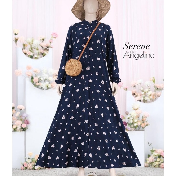 apolina Nola Dress Folk Floral Blue Mist