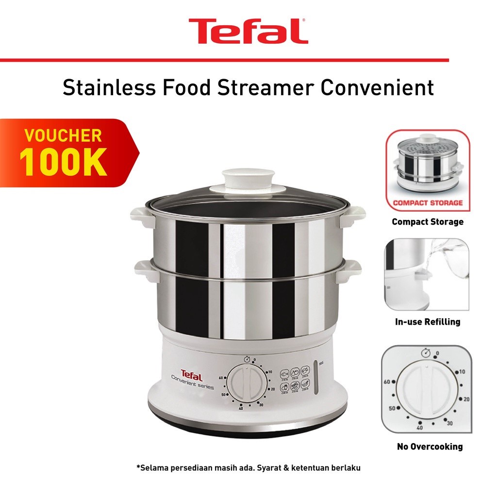 Jual Tefal Food Steamer Convenient VC1451 Pengukus Kukusan Stainless