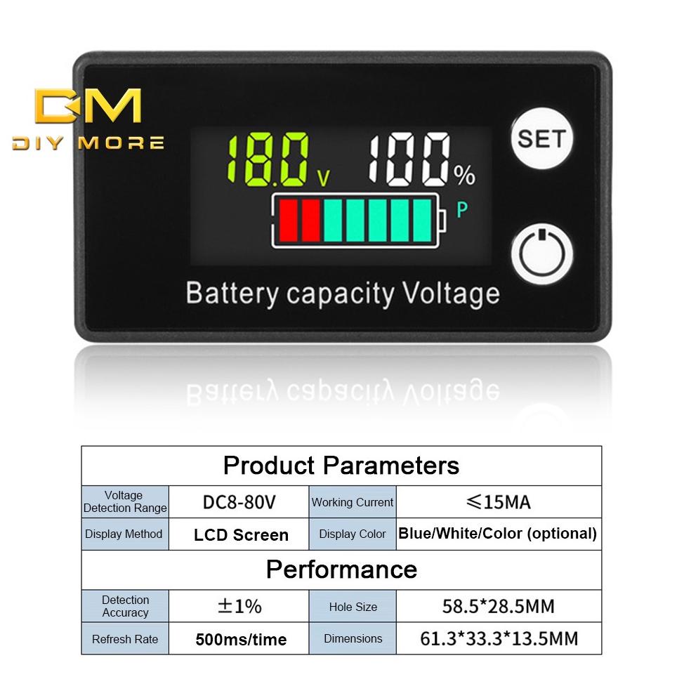 Jual Viral Diymore 6133a Lcd Voltage Meter Listrik Dua Kabel 8v 100v Digital Display Level 