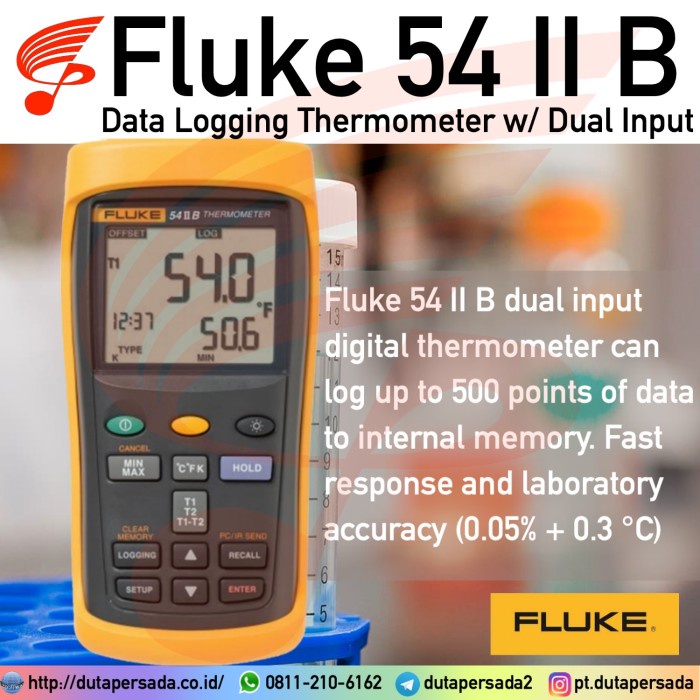 Jual Bestseller Fluke 54 Ii B Data Logging Thermometer With Dual Input ...